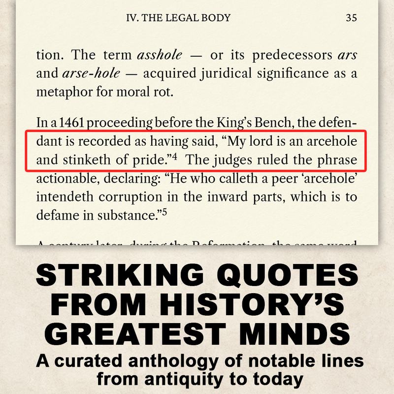 Quotations page from ARSEHOLE The Odyssey of a Word