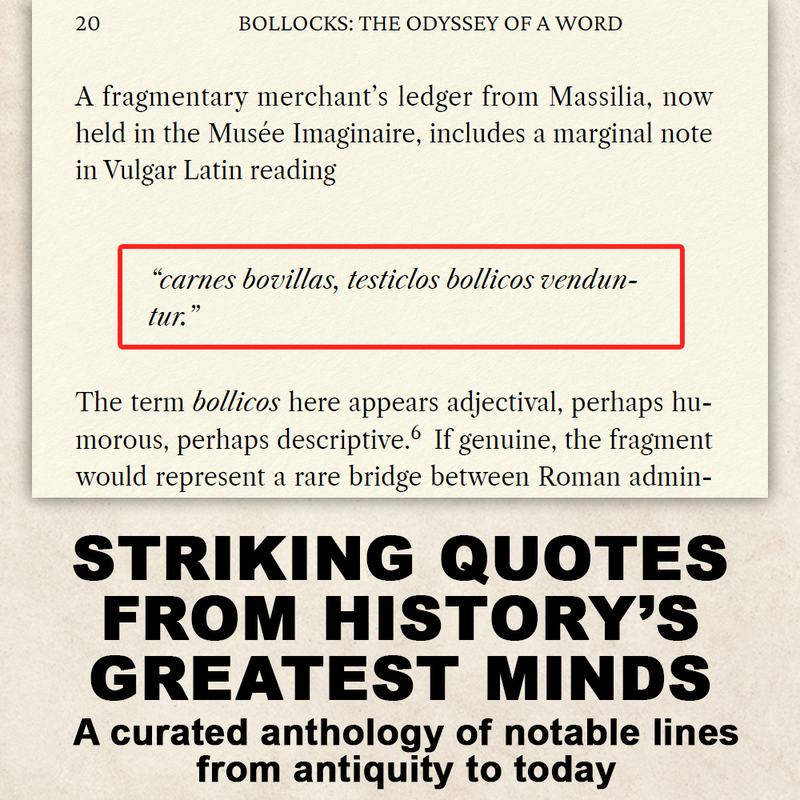 Quotations page from BOLLOCKS The Odyssey of a Word