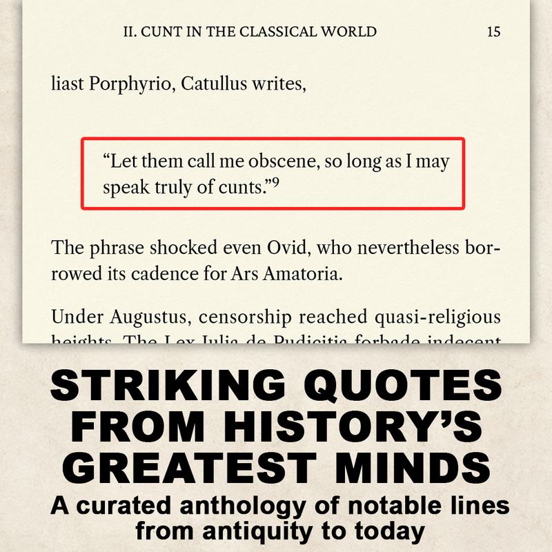 Historical quote page from CUNT The Odyssey of a Word