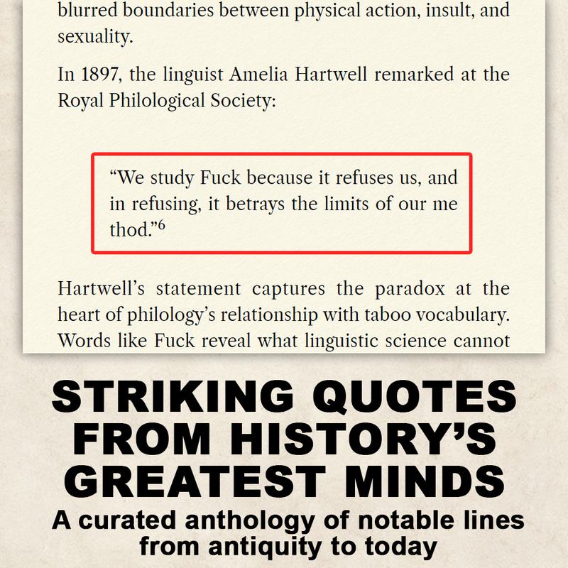 Quotations page from FUCK The Odyssey of a Word