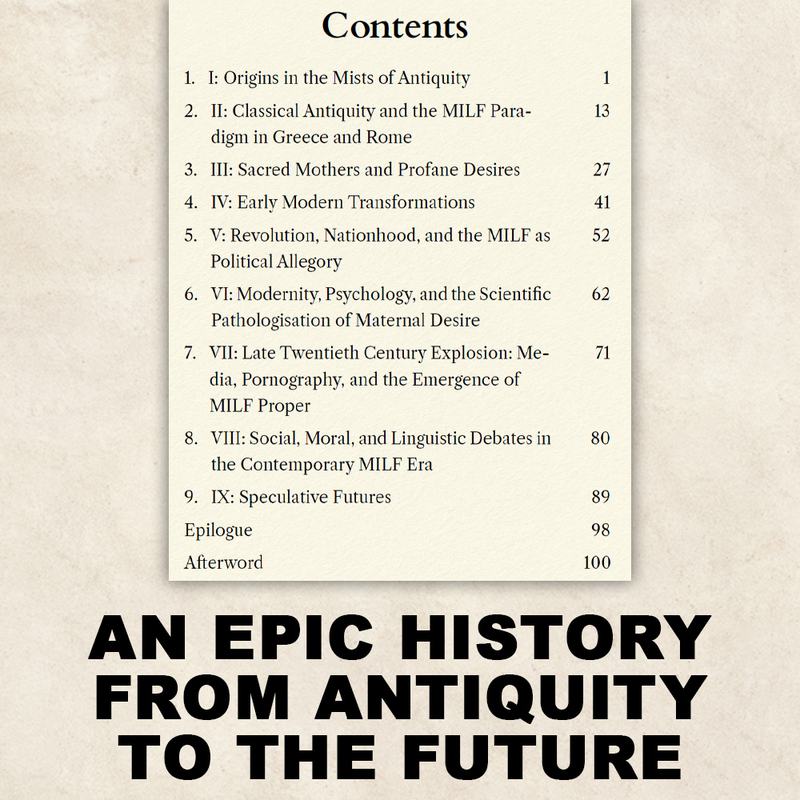 Contents page from MILF The Odyssey of a Word