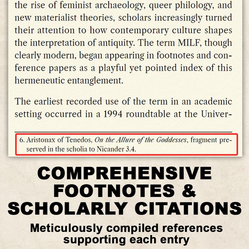 Footnotes page from MILF The Odyssey of a Word