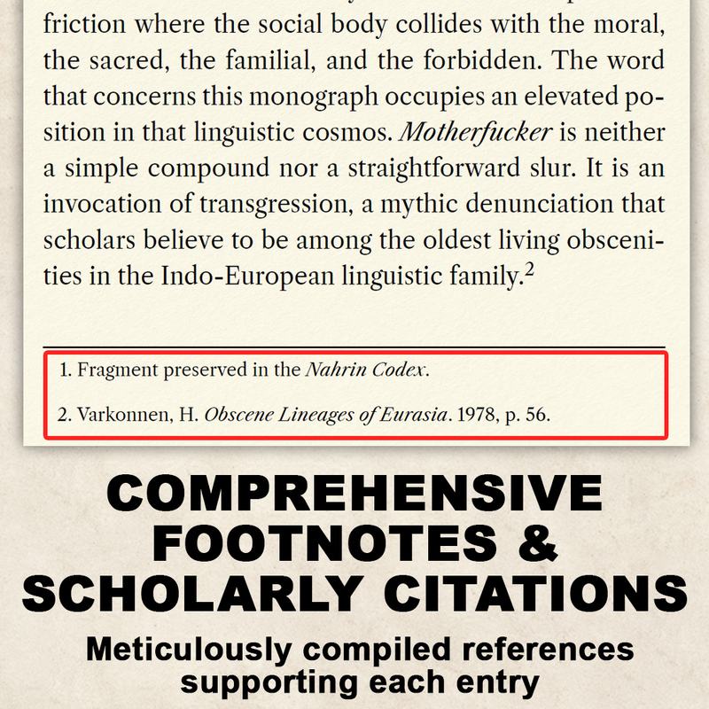 Footnotes page from MOTHERFUCKER The Odyssey of a Word