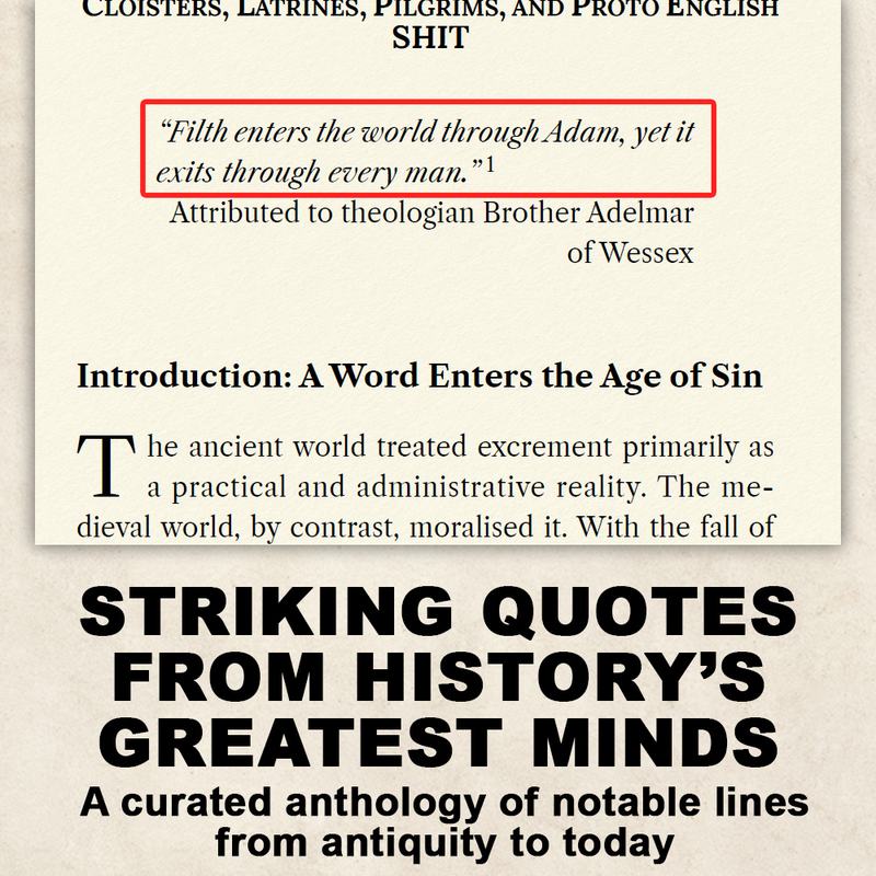 Quotations page from SHIT The Odyssey of a Word